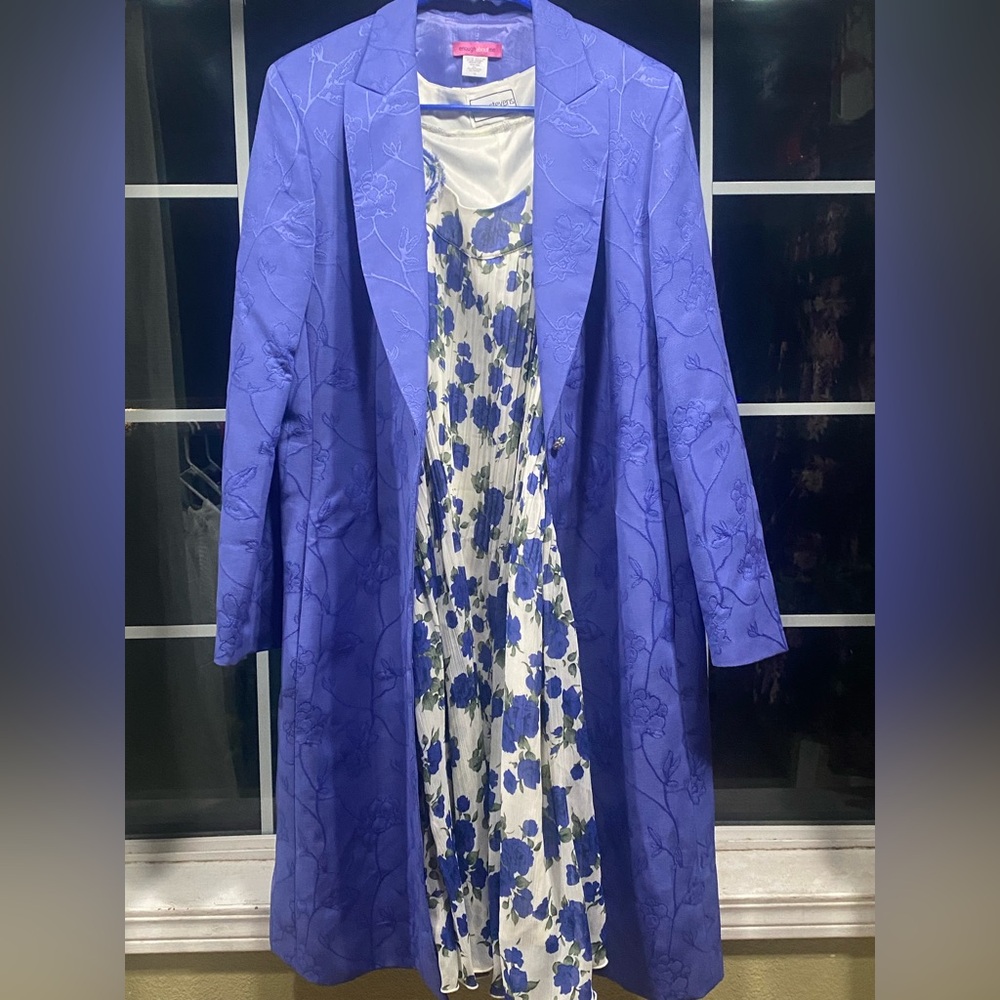 Floral Embroidered Purple Dress Jacket